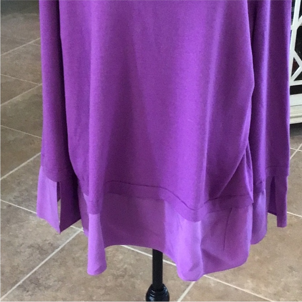 St. John Purple Layered Knit Top - Picture 6 of 9